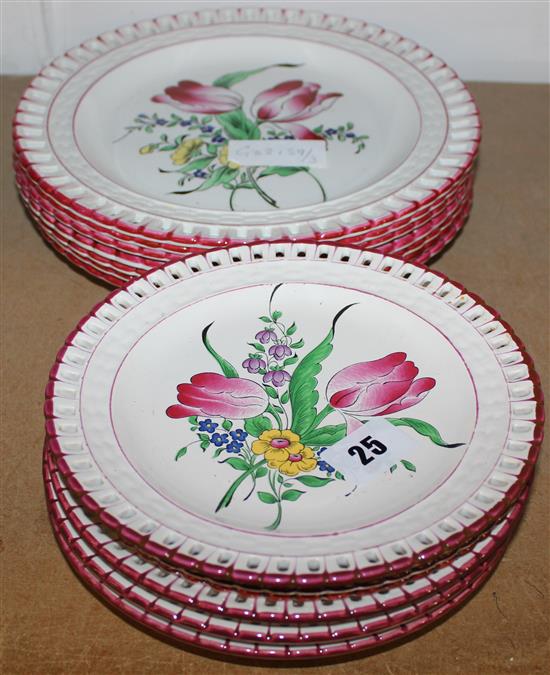 French Faience lunch plates
